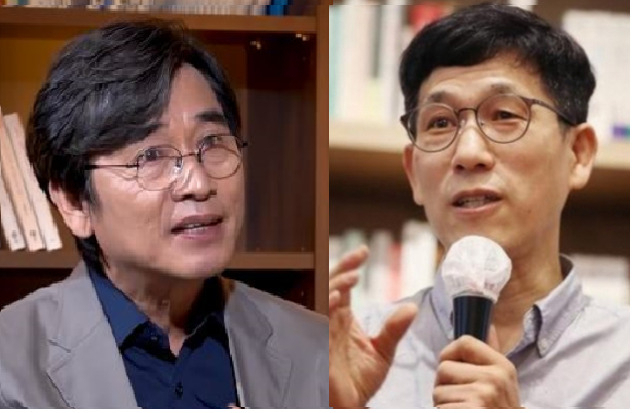 유시민 전 노무현재단 이사장(왼쪽), 진중권 전 동양대 교수