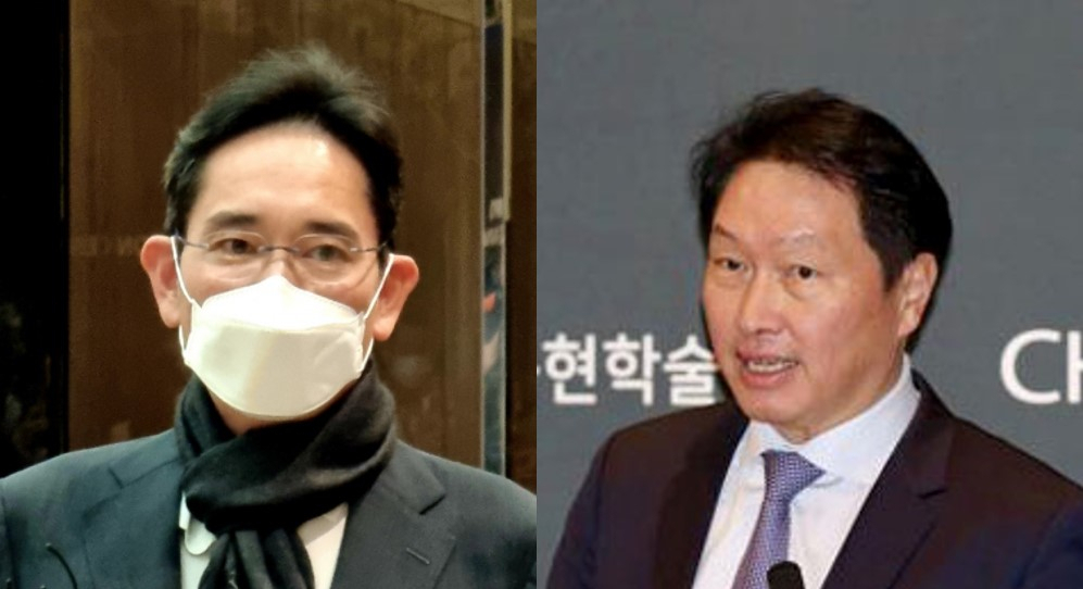 이재용(왼쪽) 삼성전자 부회장과 최태원 SK 회장. [헤럴드경제DB·연합]