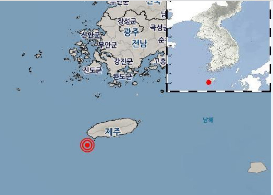 지진 발생 위치. [기상청 제공]