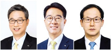 허인(왼쪽부터) KB금융 부회장 내정자, 이동철 KB금융 부회장 내정자, 양종희 KB금융 부회장