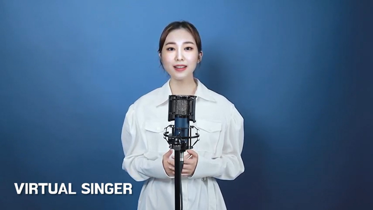 CJ올리브네트웍스가 자체 기술을 통해 만든 ‘노래 부르는 가상인간’의 모습. [CJ올리브네트웍스 제공]