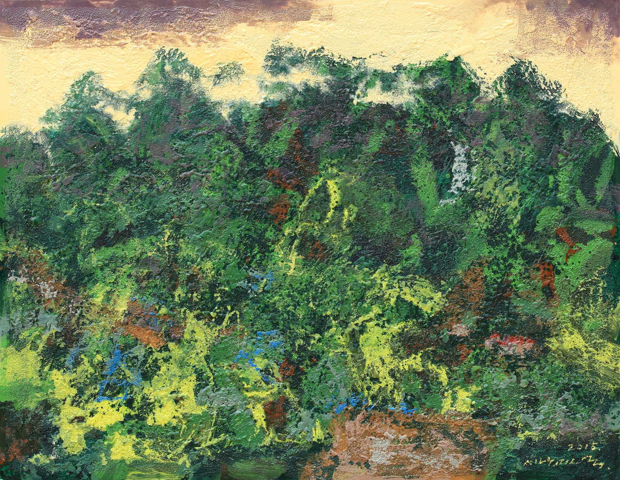 ‘산의 울림(Echo of Moutain)’,116.7x91.0, Acrylic on canvas, 2015
