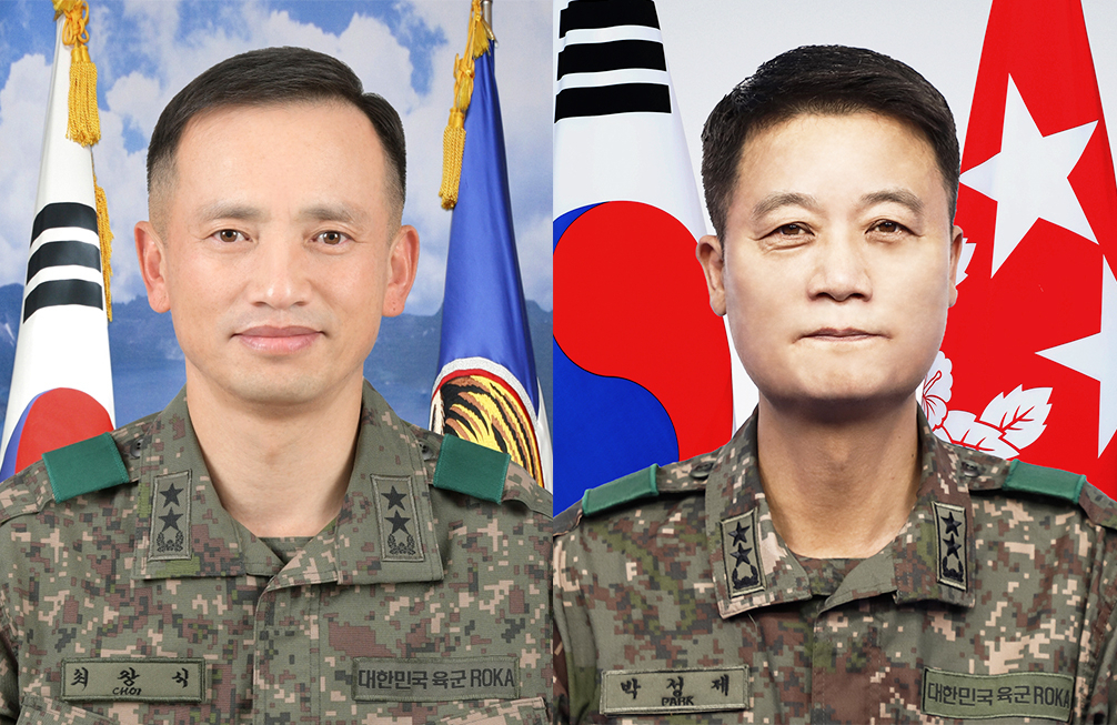 최장식(왼쪽) 준장과 박성제 준장.[영남대 제공]