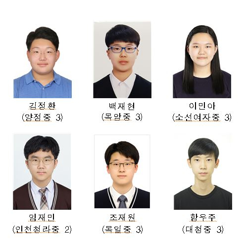 2021년 국제중등과학올림피아드 한국대표단.[한국과학창의재단 제공]