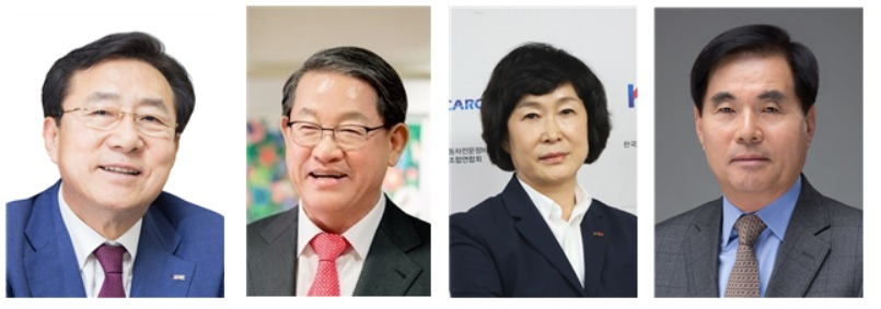 왼쪽부터 김기문 중소기업중앙회장, 강호갑 중견기업연합회장, 오세희 소상공인연합회장, 정달홍 기계설비건설협회장. [헤럴드]