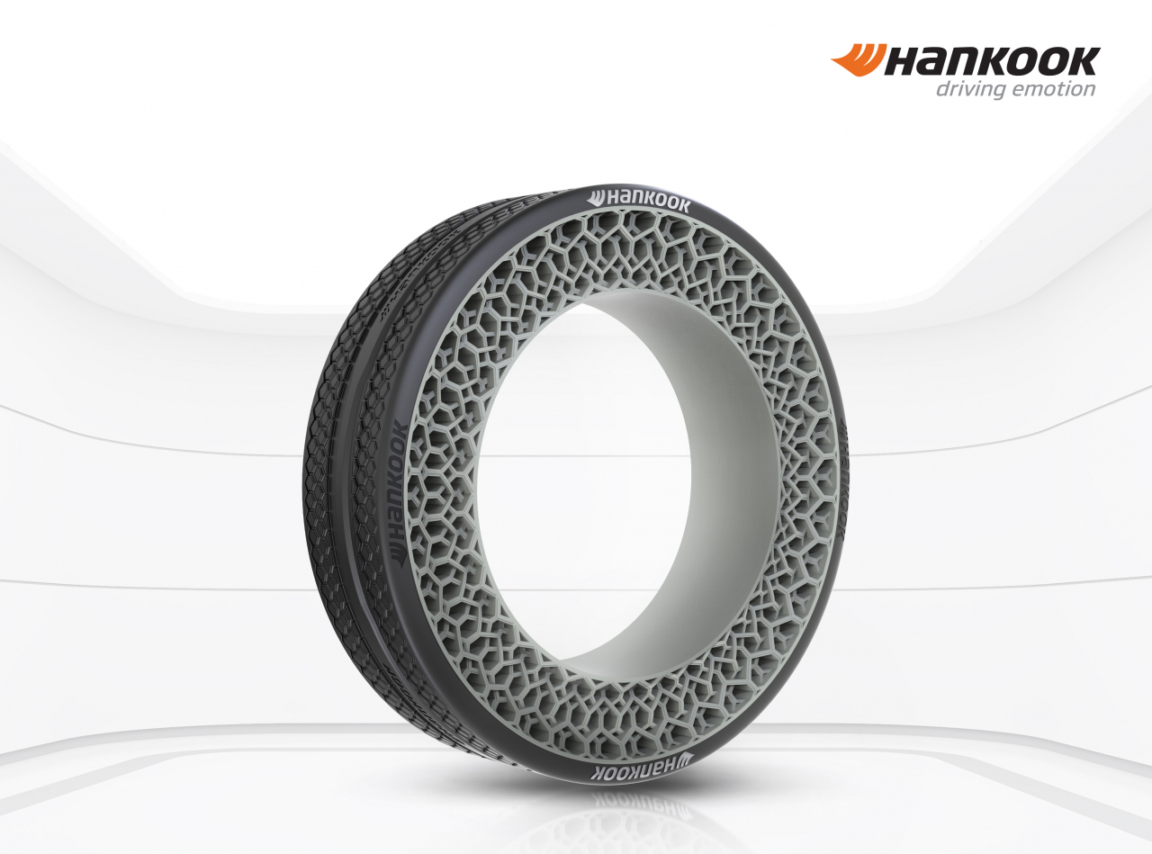 한국타이어의 비공기입 타이어(Airless tire) '아이플렉스(i -Flex)'. [한국타이어앤테크놀로지 제공]