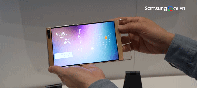 삼성디스플레이가 'CES 2022' 프라이빗 부스에서 공개한 차세대 OLED. [유튜브 Abhijeet Mishra 캡처]