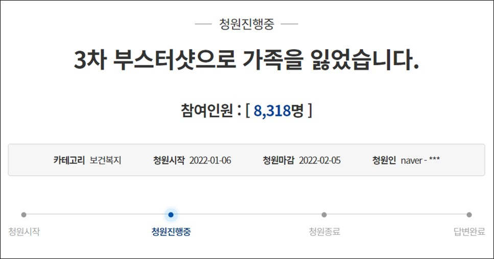 [청와대 국민청원 게시판]