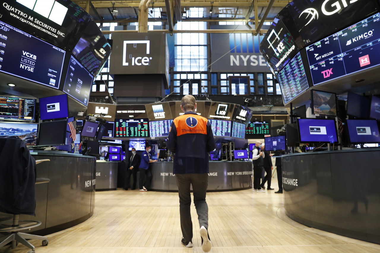 미국 뉴욕증권거래소(NYSE) 내부 모습. [UPI]