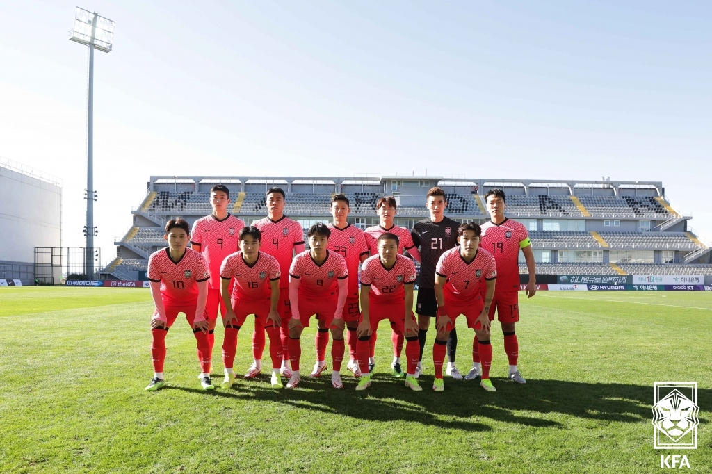 15일 아이슬란드와 친선전 선발 출전 선수들 [KFA 제공]