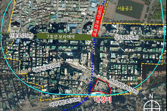 보라매역 역세권 위치도. [동작구 제공]
