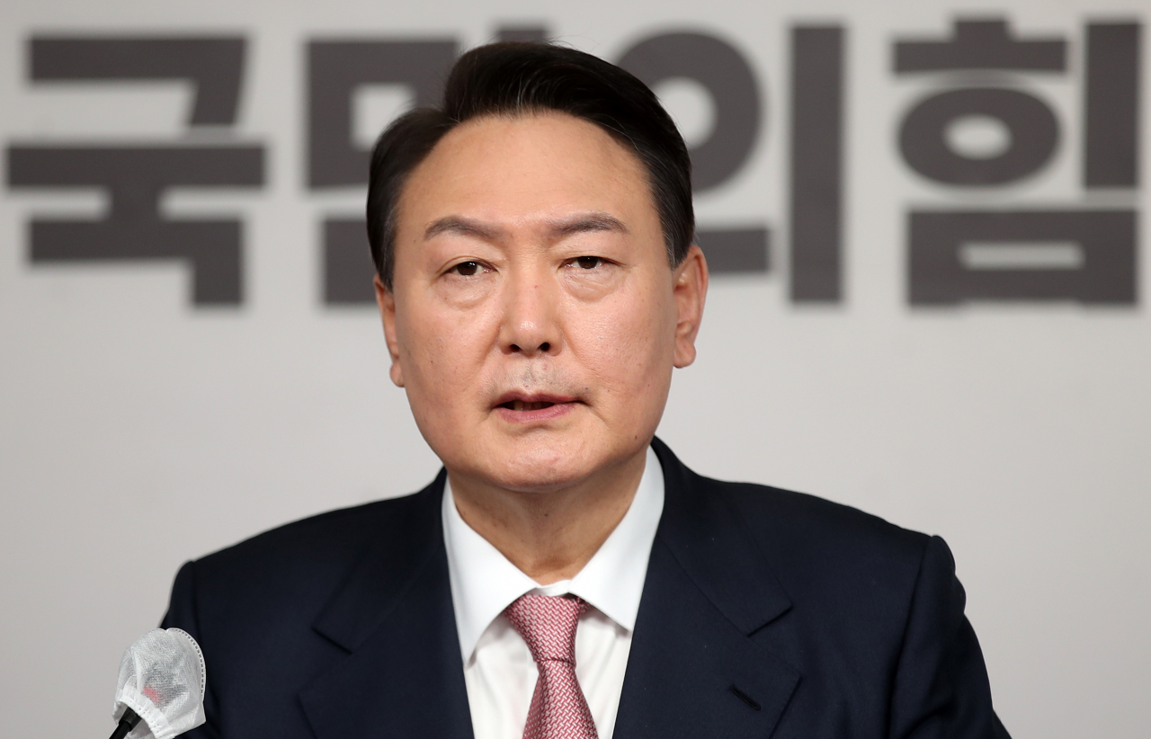 국민의힘 윤석열 대선 후보가 19일 오전 서울 여의도 중앙당사에서 장애인 관련 정책공약을 발표하고 있다. [사진=이상섭 기자]