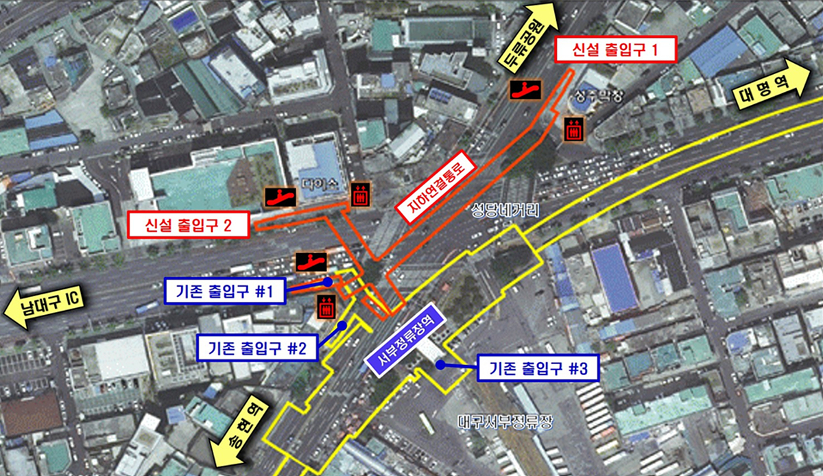 서부정류장역 개선공사 현장 전경도.[대구시 제공]