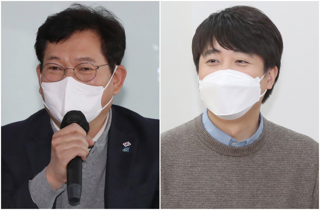 송영길 더불어민주당 대표(좌)와 이준석 국민의힘 대표. [연합]