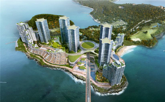 여수 경도 레지던스호텔 조감도.
