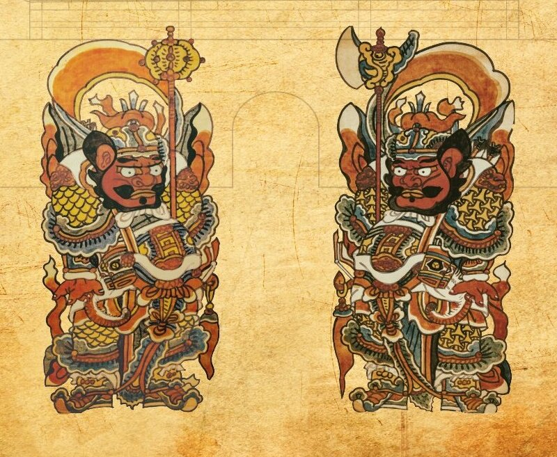 새해 벽사와 구복의 뜻을 지닌 금갑장군 문배도. 이 견본은 정조대왕이 신하에게 하사한 것이다.