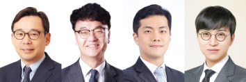 제15회 아산의학상 수상자 신의철(왼쪽부터), 이정민, 김성연, 서종현 교수