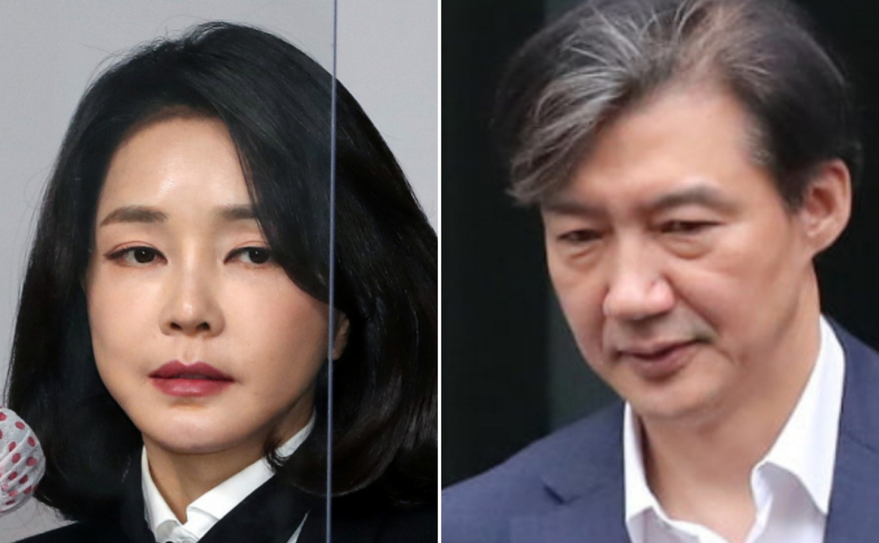 윤석열 국민의힘 대선후보 부인 김건희씨(왼쪽), 조국 전 법무부 장관 [연합]