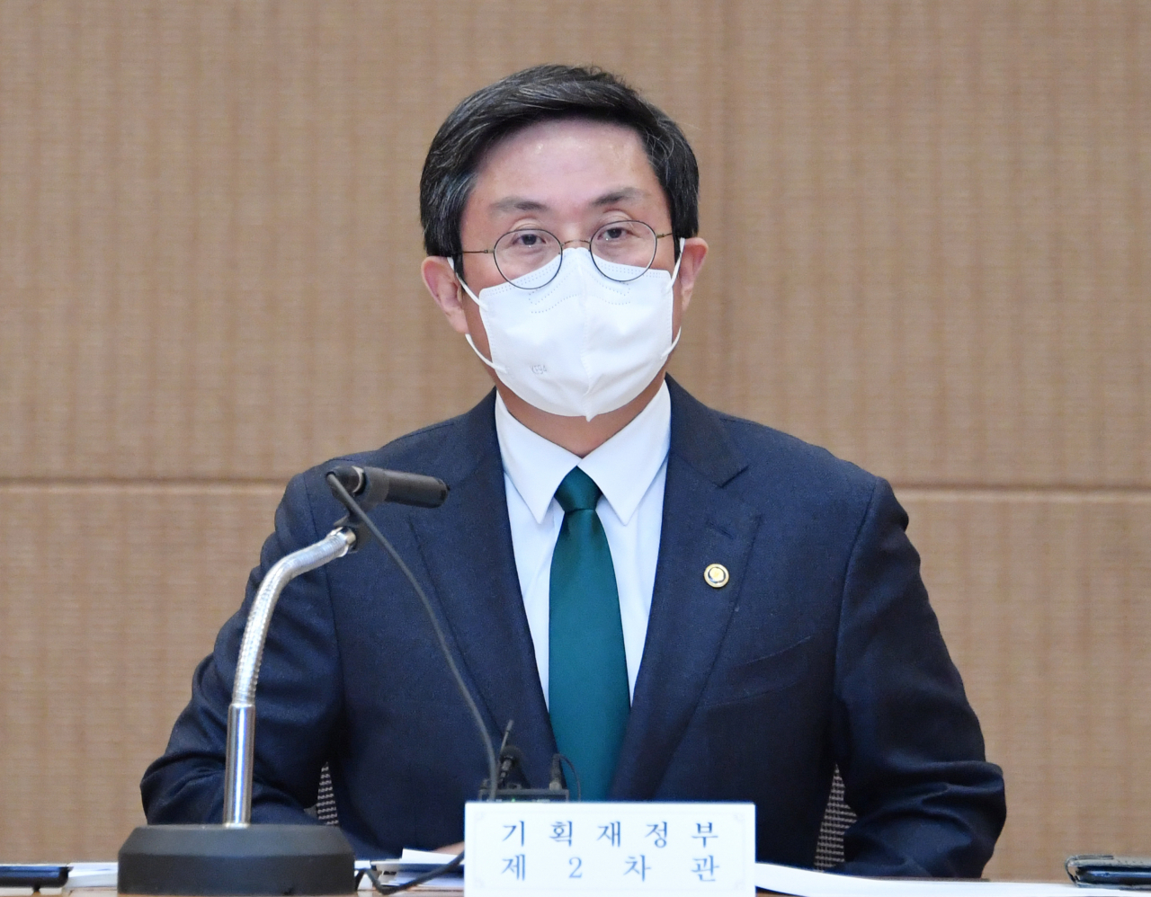 안도걸 기획재정부 제2차관이 26일 서울지방조달청에서 열린 2021년도 안전관리등급 평가 착수회의에서 발언하고 있다. [기획재정부 제공]