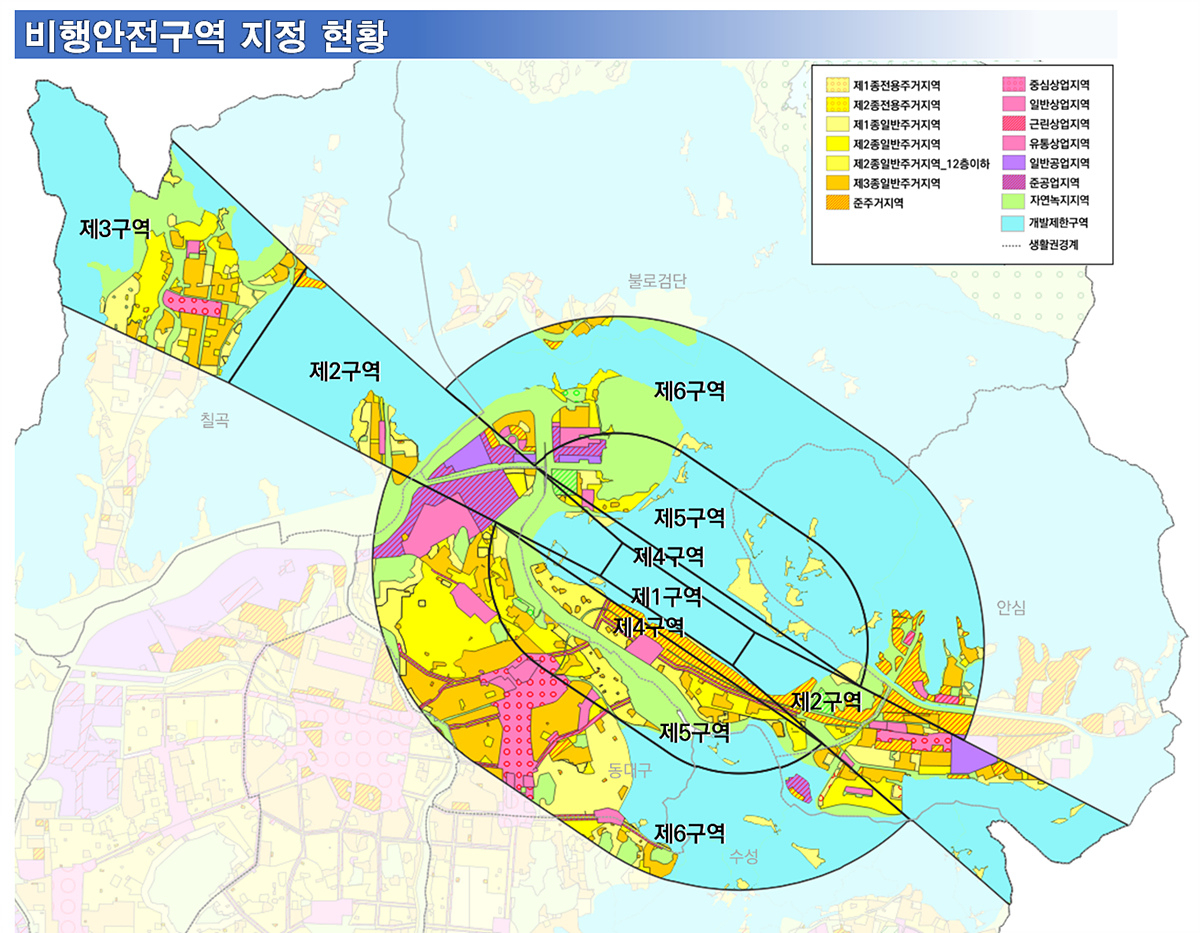 K-2 비행안전구역 지정 위치도.[대구시 제공]