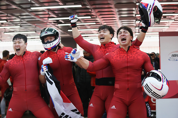 2018 평창올림픽서 봅슬레이 4인승 은메달을 획득한 대표팀. [게티이미지]