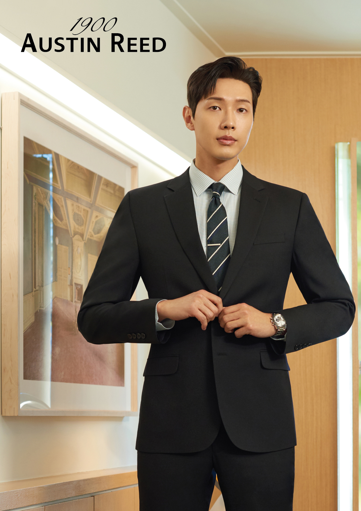 파크랜드의 남성복 브랜드, 오스틴리드의 새모델로 발탁된 배우 지현우. [파크랜드 제공]