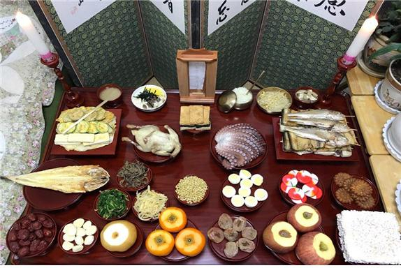 일반 가정의 설 차례상 모습.[한국국학진흥원 제공]