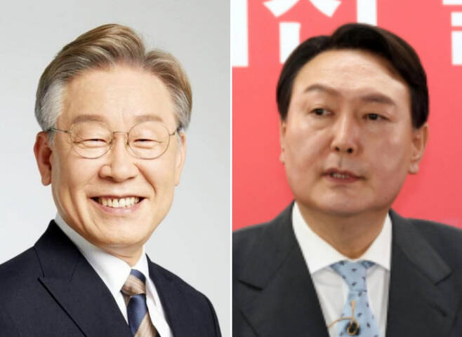 이재명 더불어민주당 대선후보(왼쪽) 와 윤석열 국민의힘 대선후보[헤럴드경제DB]