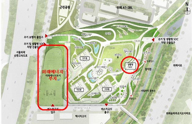 서울 송파구가 장지동 공영차고지 부지에 추진되던 ‘수소충전소’ 설치를 ‘전기충전소’로 변경했다고 3일 밝혔다. 사진은 장지동 공영차고지 부지 조감도. [송파구 제공]