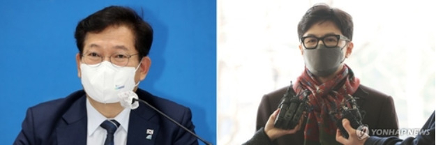 더불어민주당 송영길 대표(왼쪽)와 한동훈 검사장[출처: 연합]