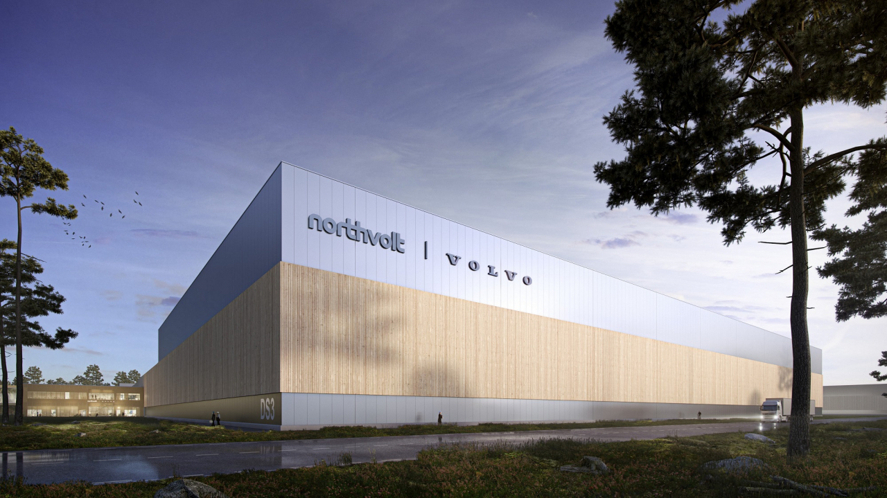 볼보자동차가 노스볼트(Northvolt)와 스웨덴 예테보리에 설립하는 배터리 셀 공장. [볼보자동차 제공]