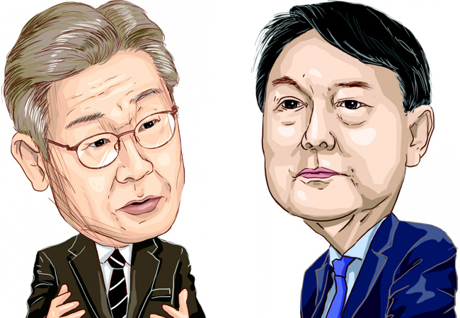 이재명 더불어민주당 대선후보(왼쪽), 윤석열 국민의힘 대선후보