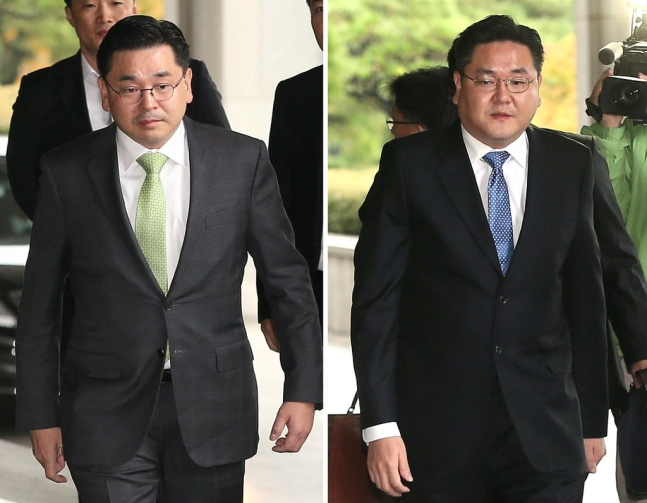 구본상(왼쪽) LIG그룹 회장과 구본엽 전 LIG건설 부사장. [연합]
