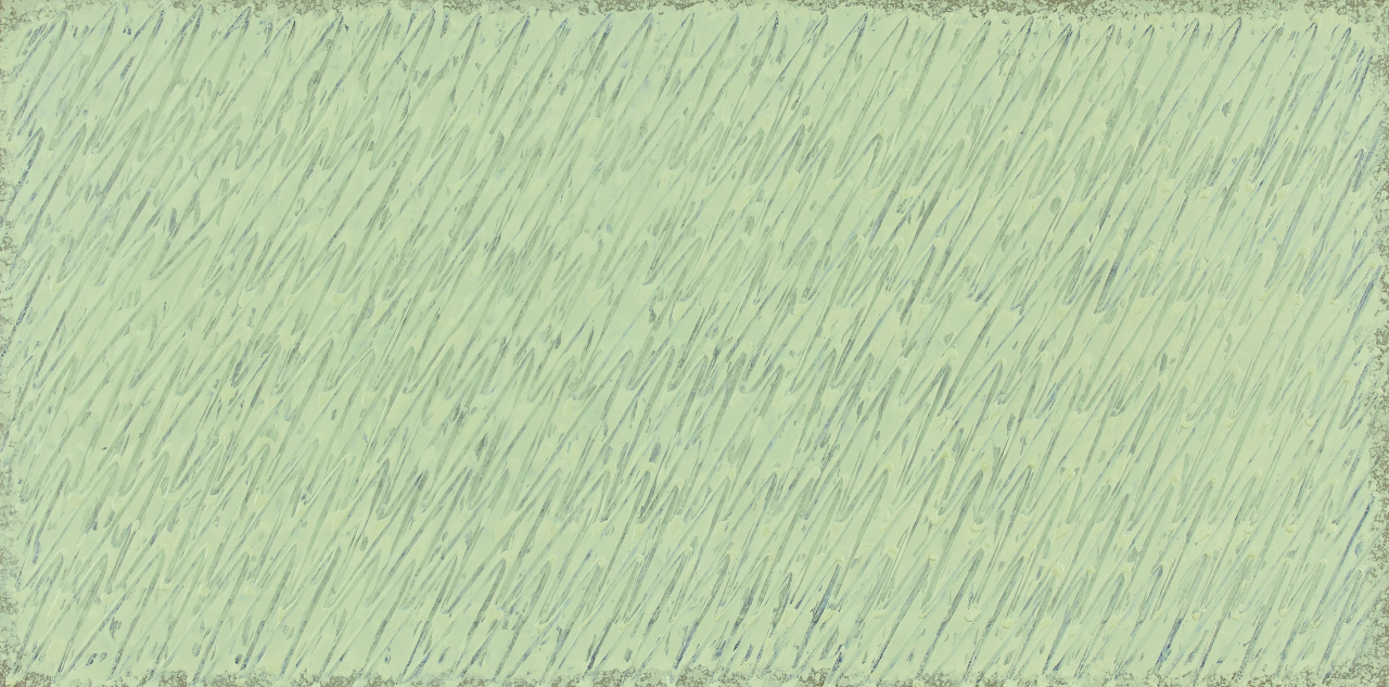 박서보, 묘법 No. 231~85, 면에 유채, 연필, 74&times;149.5cm, 1985