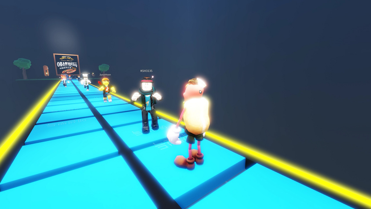 롯데푸드가 업계 최초로 메타버스 플랫폼 ‘로블록스(ROBLOX)’에서 론칭한 에쎈뽀득 캠핑장 징검다리 게임. [롯데푸드 제공]