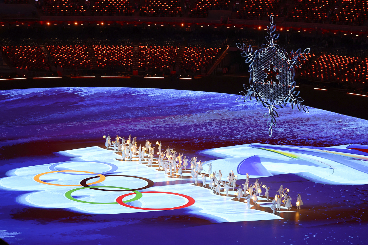 [사진=20일 중국 베이징 국립경기장에서 2022 베이징 동계올림픽 폐회식이 시작되고 있다.][연합]