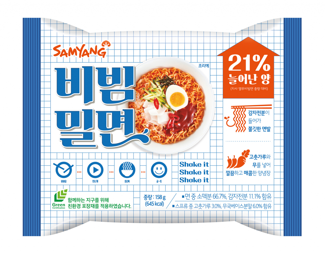 삼양식품이 자사 열무비빔면보다 증량한 비빔밀면을 출시하면서 비빔면 양이 적다는 소비자들의 목소리를 적극 반영했다. [삼양식품 제공]