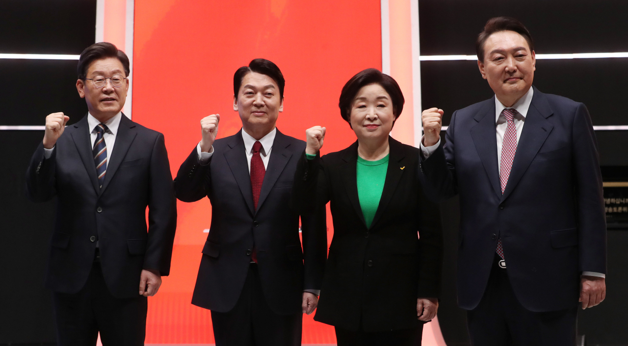 이재명 더불어민주당·안철수 국민의당·심상정 정의당·윤석열 국민의힘 대선 후보 [연합]