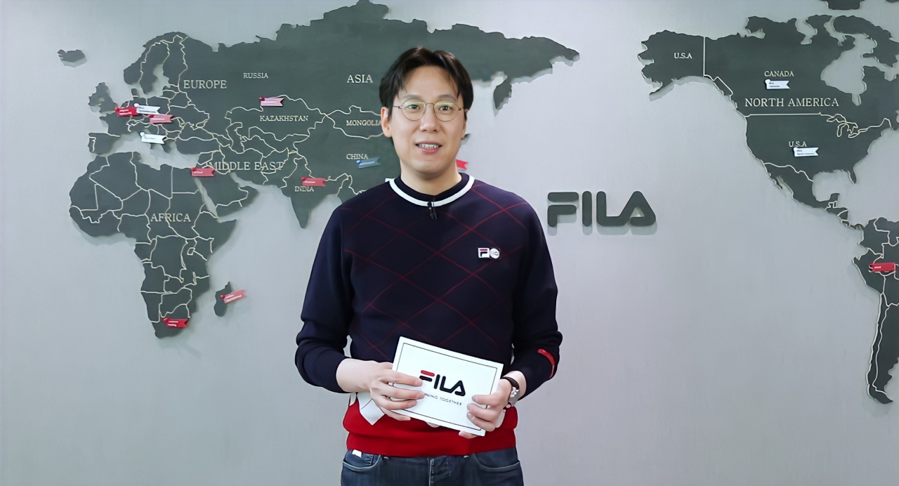 글로벌 5개년 전략인 ‘위닝 투게더’를 발표하는 윤근창 휠라홀딩스 대표 [휠라홀딩스]