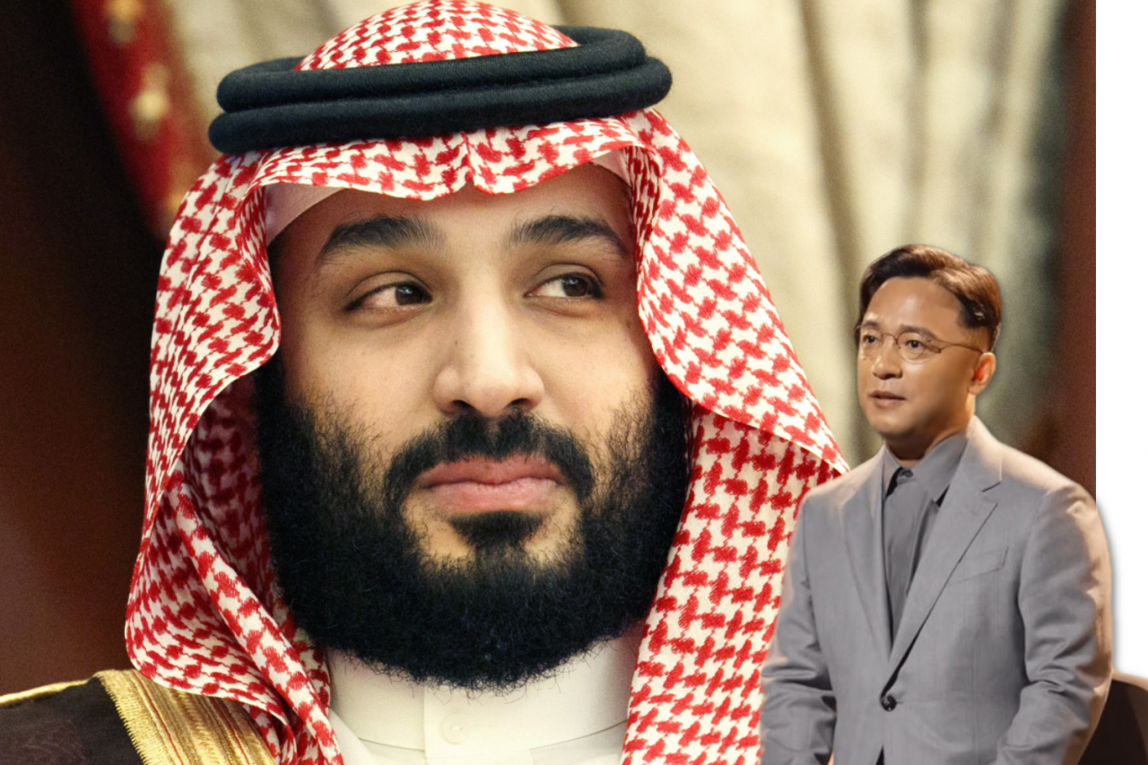 사우디아라비아 PIF를 이끄는 무함마드 빈살만 사우디아라비아 왕세자와 김택진 엔씨소프트 대표이사. [AP, 리니지W 유튜브]