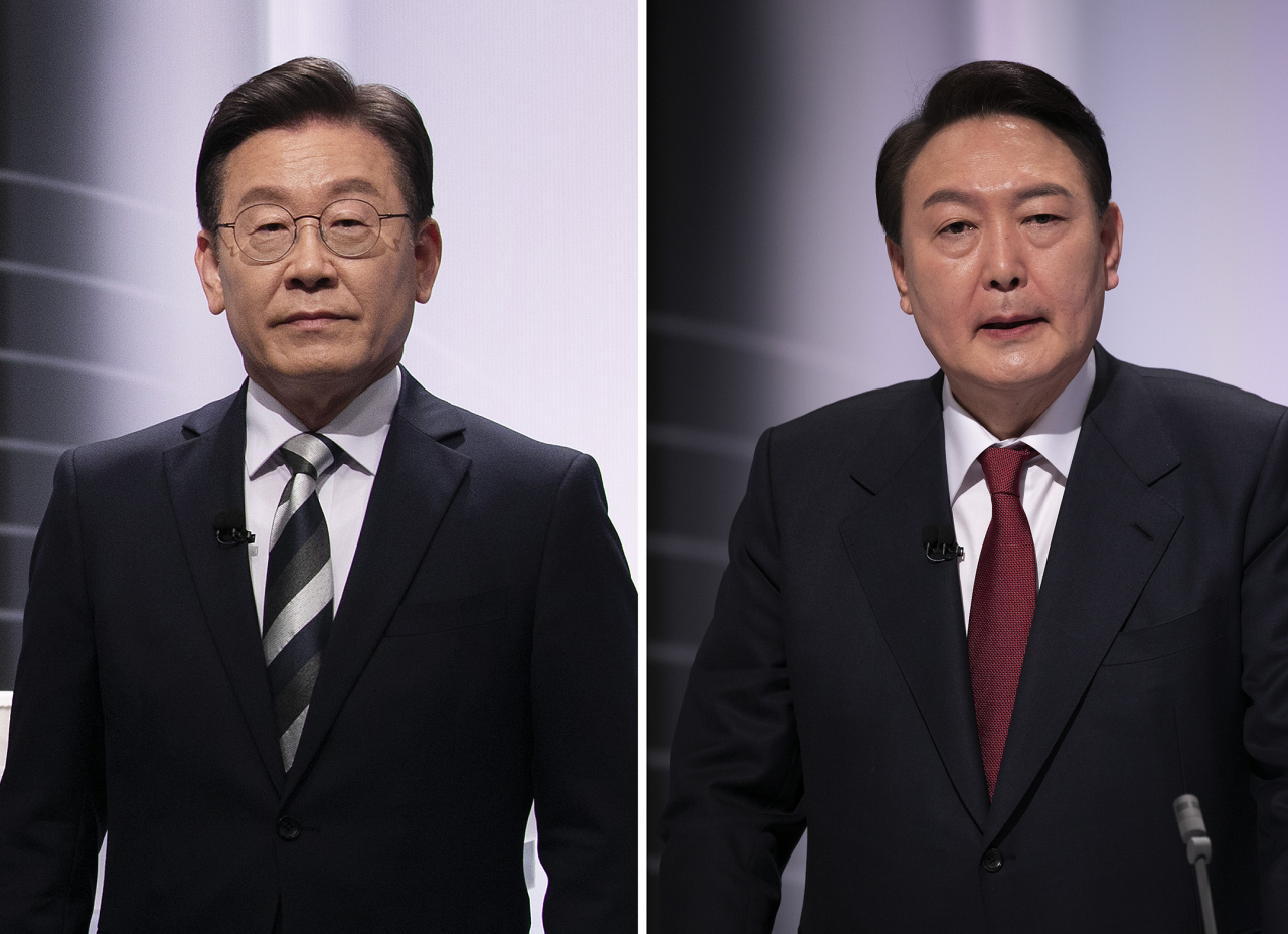 이재명 더불어민주당 이재명 대선 후보(왼쪽)와 윤석열 국민의힘 윤석열 후보. [연합]