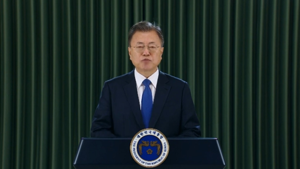 영상 축사 캡쳐[청와대 제공]