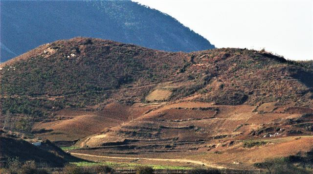 This file photo provided by Green Korea United in 2018 shows North Korea`s devastated woodlands. (Green Korea United)