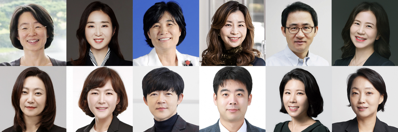 KAIST의 포용적 발전을 위해 기부한 12인. 사진 첫줄 왼쪽부터 시계방향으로 류석영 KAIST 전산학부 교수, 배순민 KT 융합기술원 AI2XL 연구소장, 서지희 삼정회계법인 부대표, 석현정 KAIST 산업디자인학과 교수, 오왕열 KAIST 기계공학과 교수, 오혜연 KAIST 전산학부 교수, 채양희 법무법인 H 대표 변호사, 차미영 KAIST 전산학부 교수, 주영석 KAIST 의과학대학원 교수, 제현주 인비저닝 파트너스 대표, 장윤규 아마존웹서비스 엔터프라이즈 석세스 매니저, 장세영 한화 NxMD 대표.[KAIST 제공]