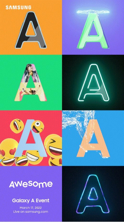 The image provided by Samsung Electronics Co. on Monday, says it will hold an online event to unveil the Galaxy A series on March 17. (Samsung Electronics Co.)