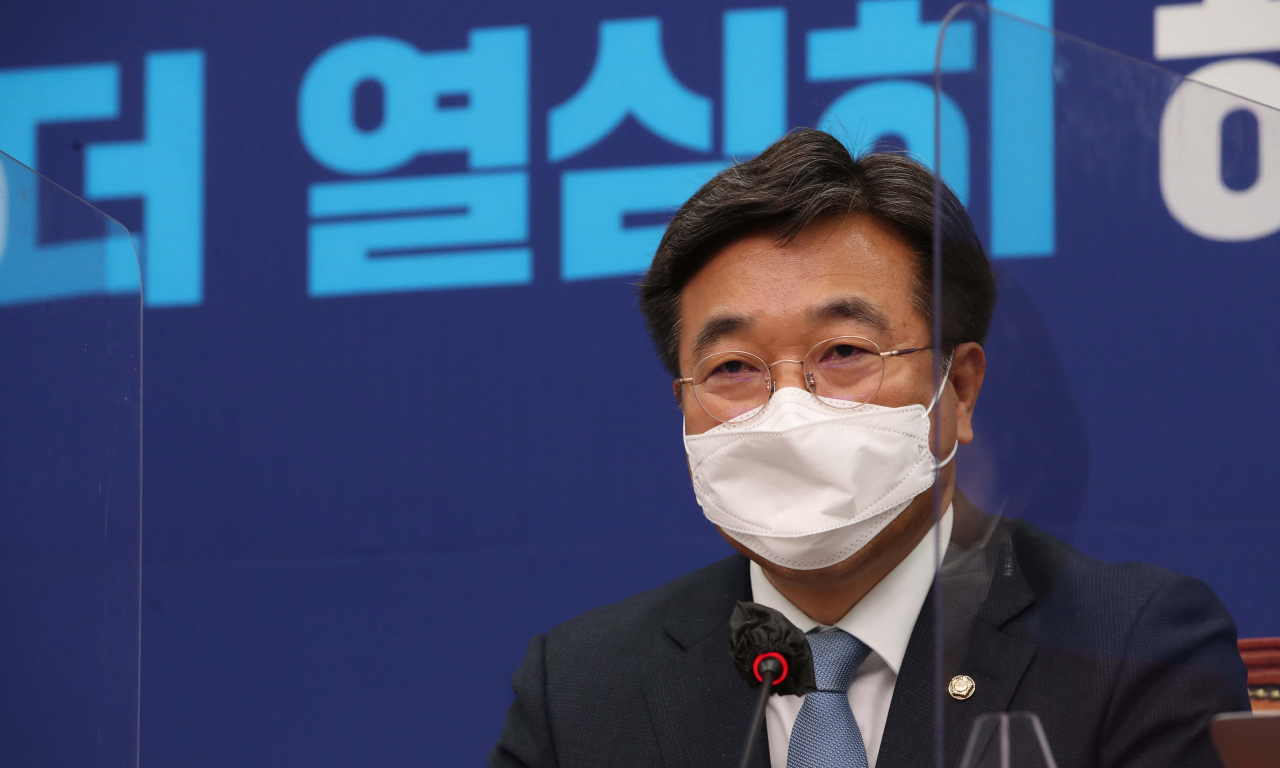 더불어민주당 윤호중 비상대책위원장이 14일 오전 국회에서 열린 비상대책위원회의에서 발언하고 있다. [연합]