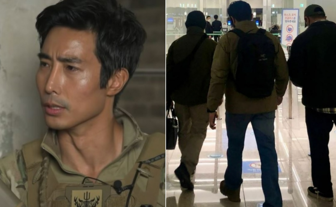이근 전 해군특수전전단(UDT/SEAL) 대위(왼쪽)과 그가 동료들과 출국하는 모습. [ROKSEAL 유튜브 채널]