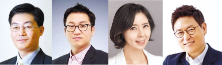 LG전자 이재호(왼쪽부터) 부사장, 이민 상무, 이향은 상무, 데니스홍 자문역