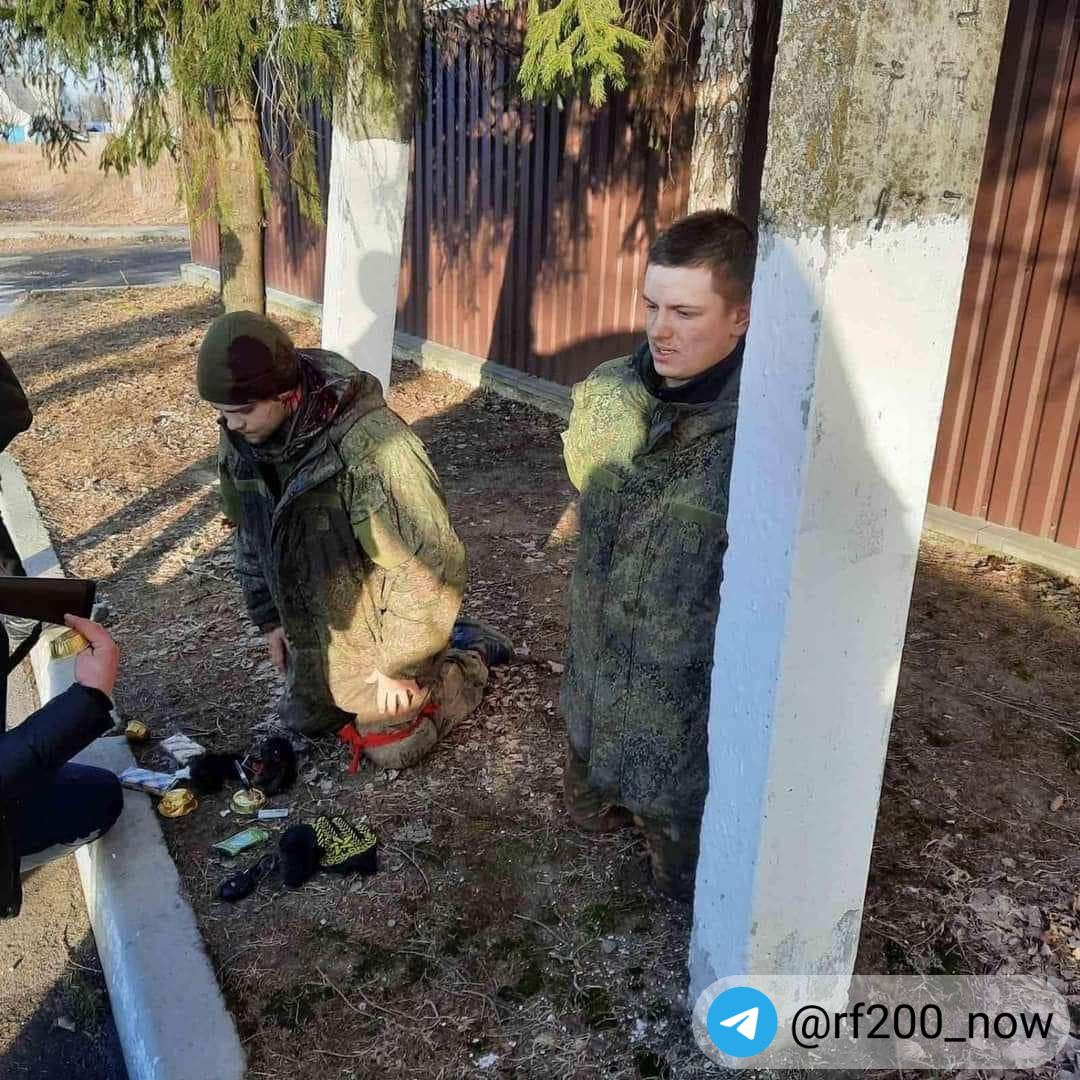 우크라이나군에 포로가된 러시아군 병사들의 모습. [rf200 텔레그램]