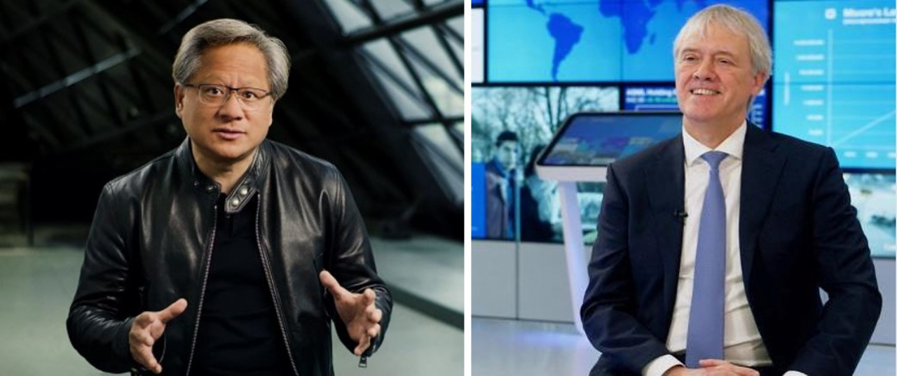 젠슨 황(왼쪽) 엔비디아 창립자 겸 CEO와 피터 베닝크 ASML CEO[각사 홈페이지 등 캡처]